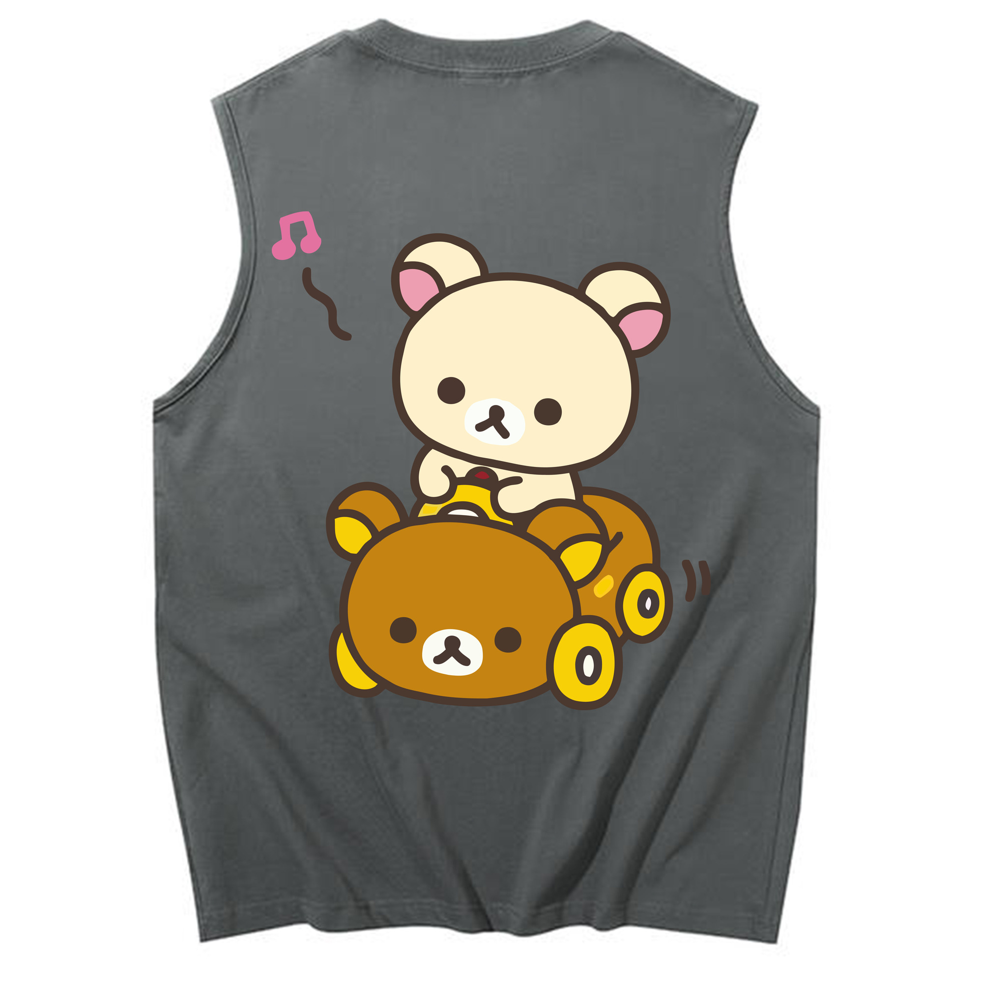 （画像用） リラックマ リラックマ キイロイトリ Rilakkuma Korilakkuma Kiiroitori コットン100％タンクトップ（背面プリント）